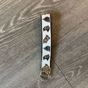 UCF Knights White and Black Key Fob Wristlet